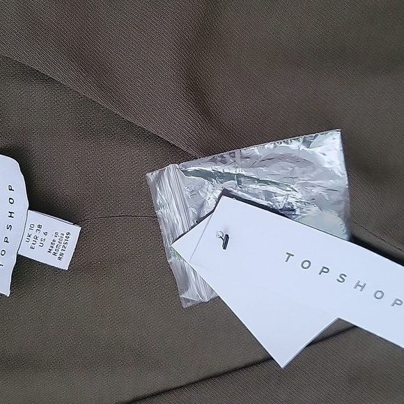 TopShop Olive Green Dress Size 6 - Picture 2 of 3